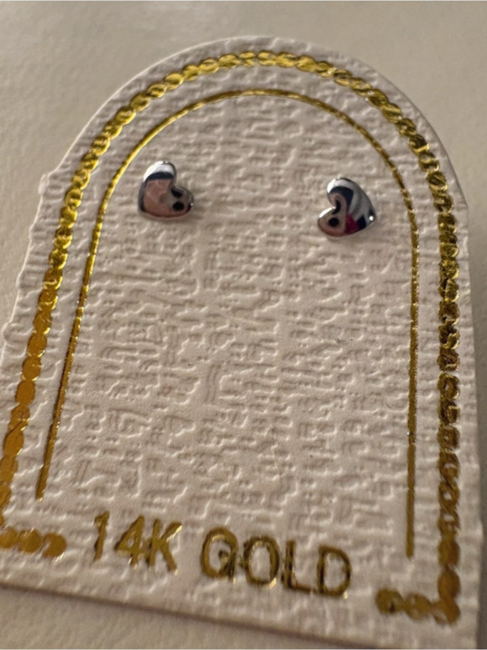 ✨ Beautiful 14K Gold Heart Stud Earrings ✨